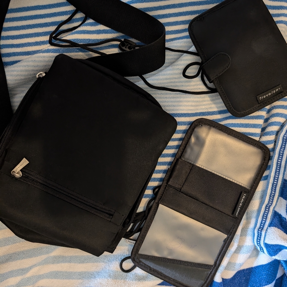 Travelon Black Crossbody Bag Set